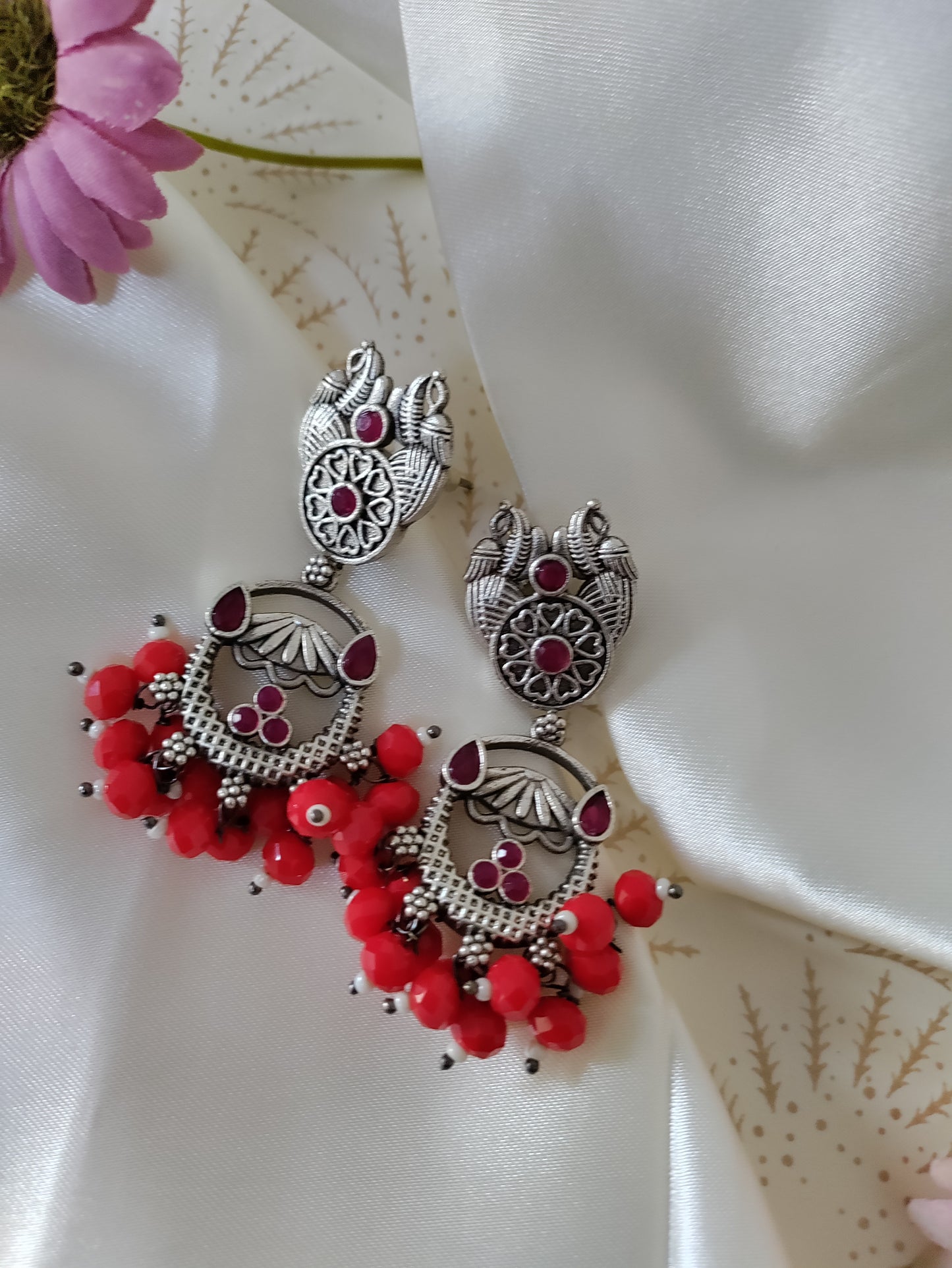 Poorva danglers Red