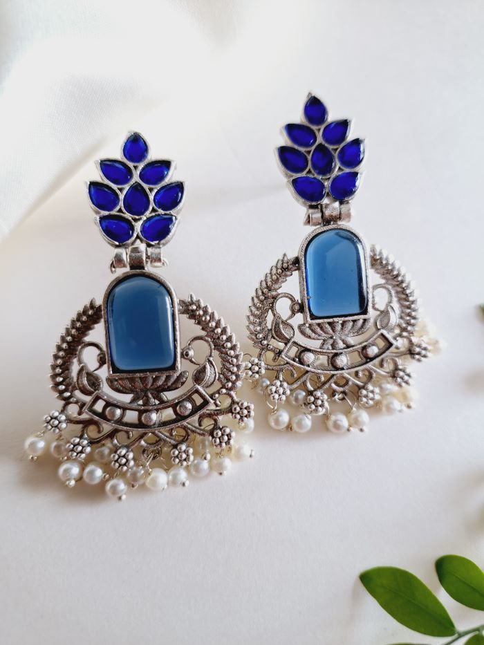 Prakriti Blue Dangler earrings