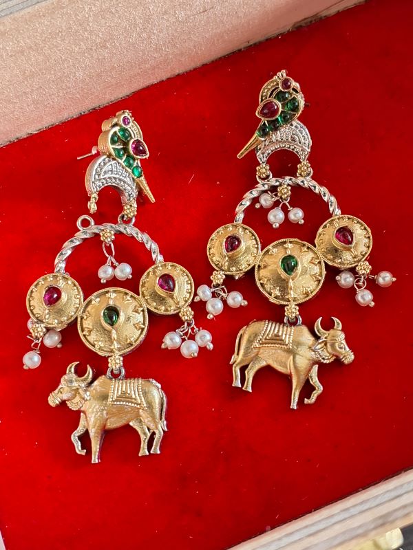 Samairaa multi-color nandi earrings