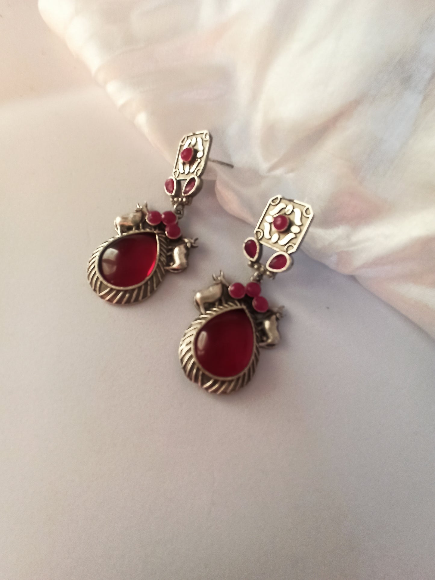 Tanisha red Dangler earrings
