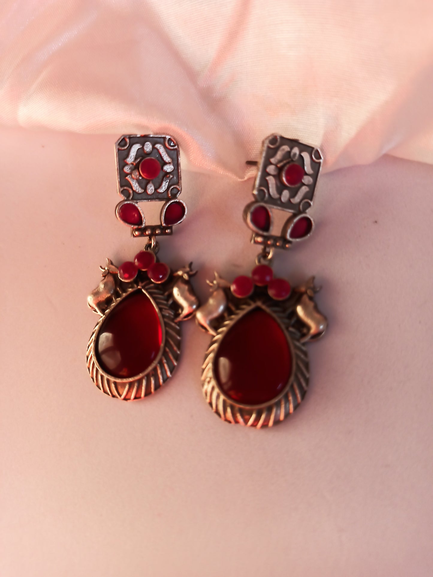 Tanisha red Dangler earrings