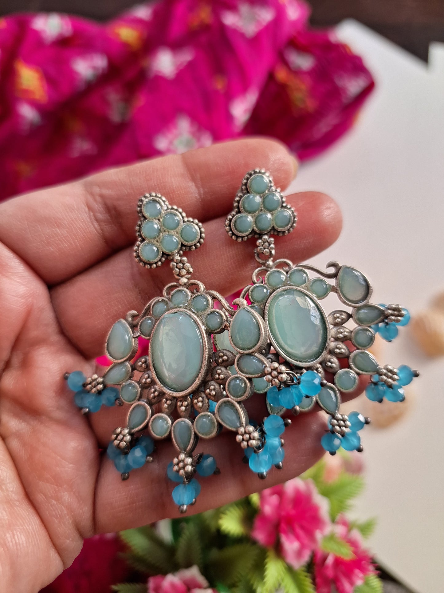 Dhruvi Turquoise dangler earrings