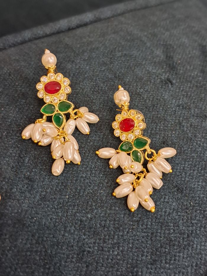 Ramya kundan pearl jewellery set
