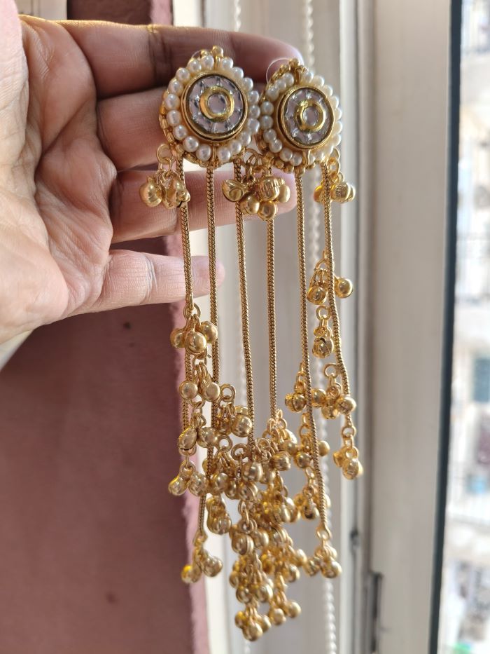 Saiyaara white kashmiri earrings