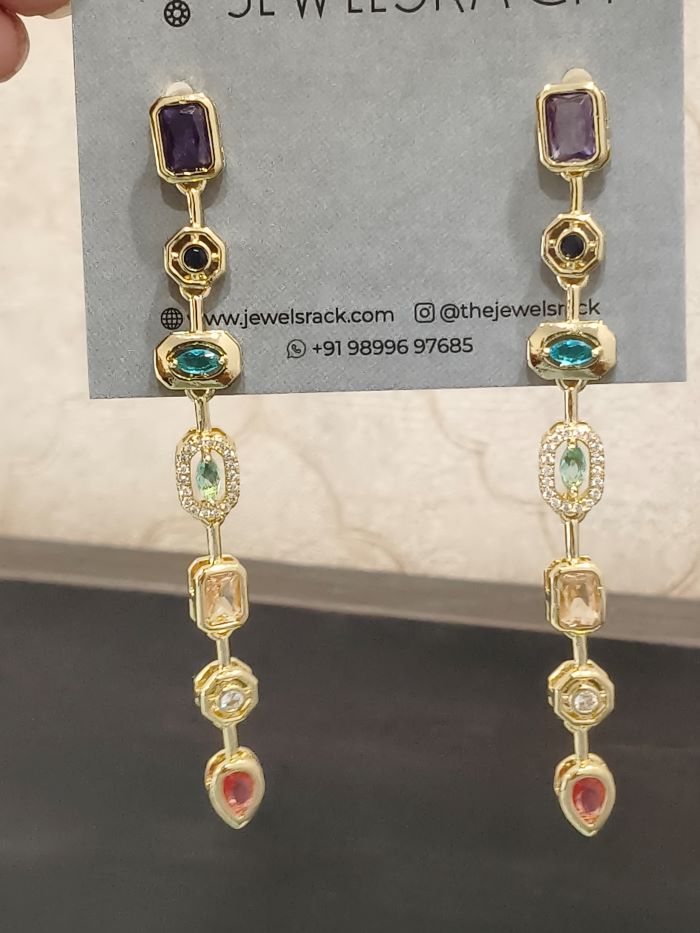 Serona anti-tarnish multi-colour earrings