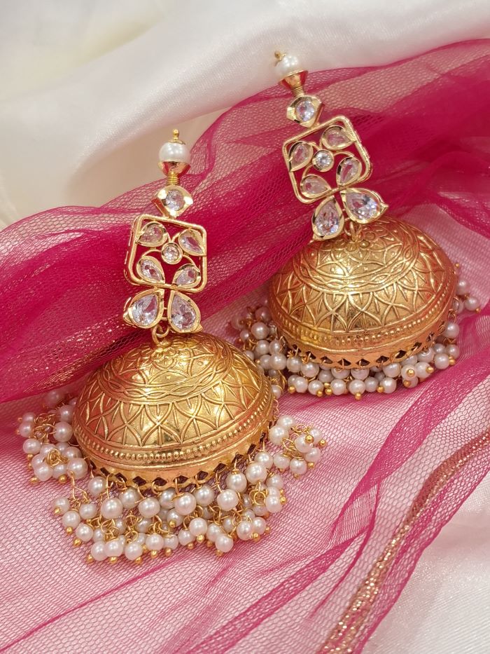 Shagun golden jhumkis