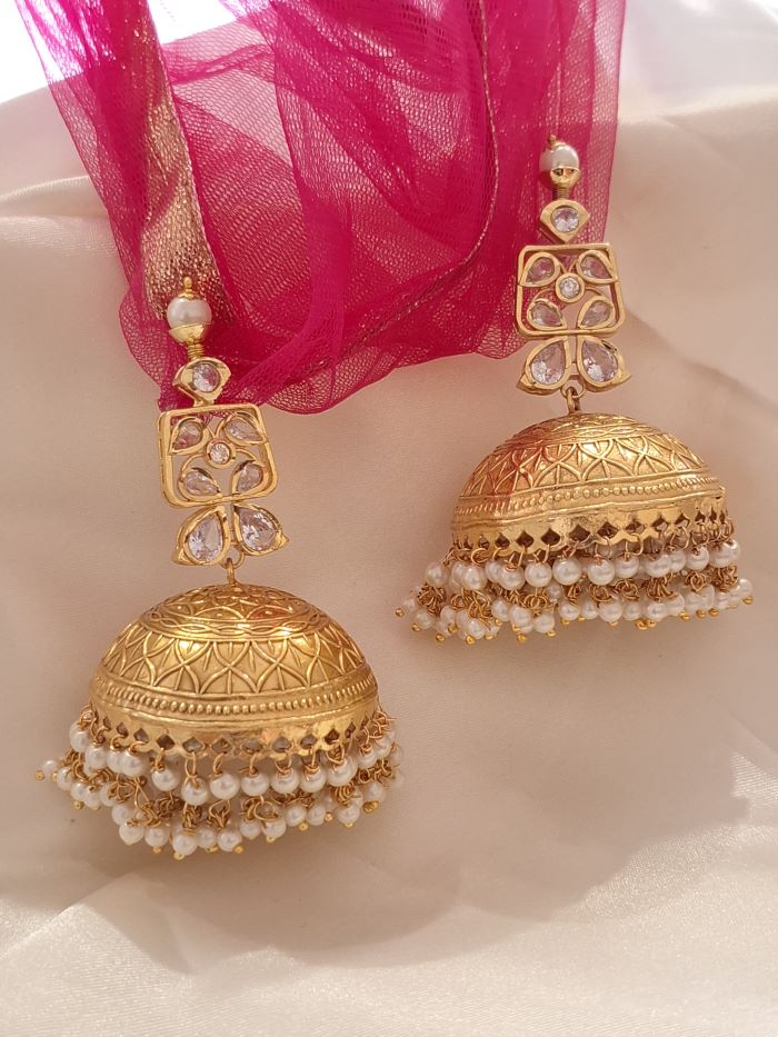 Shagun golden jhumkis