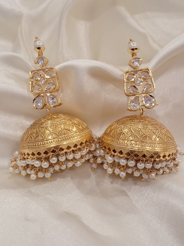Shagun golden jhumkis