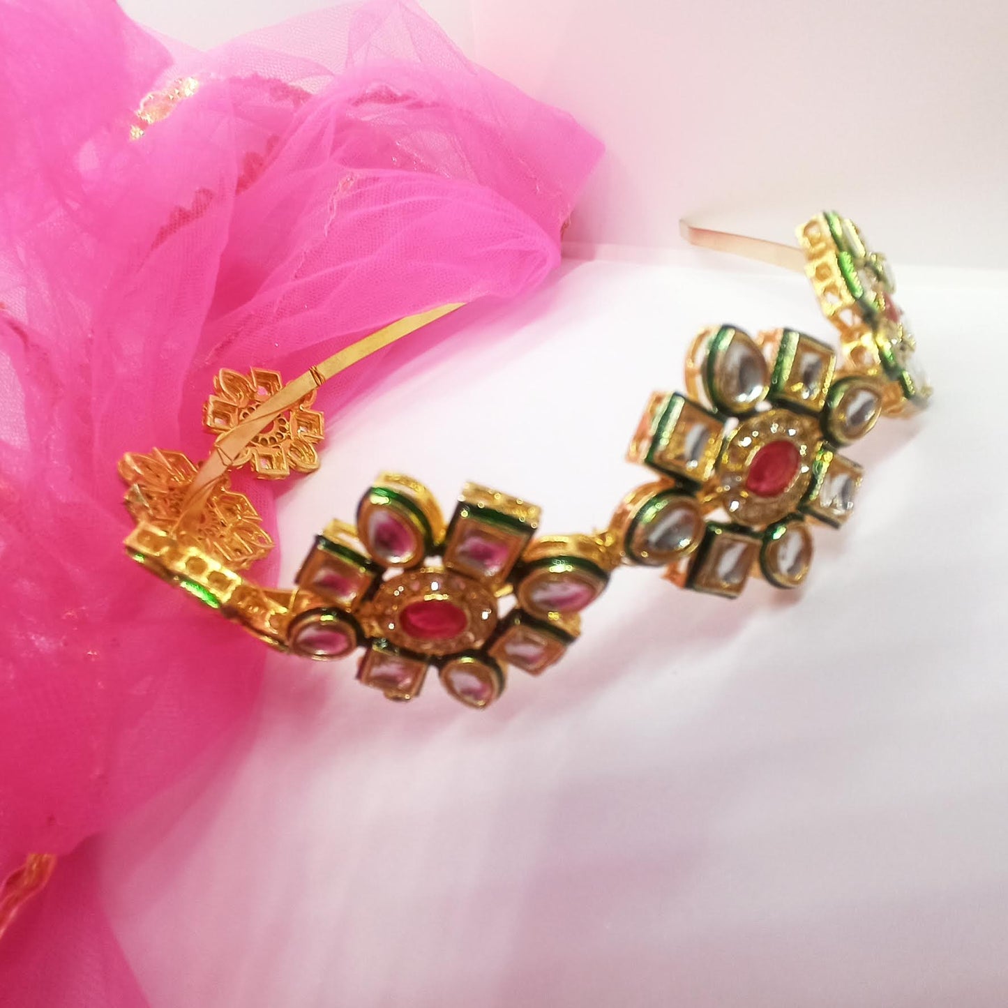 Aditi Kundan Polki Golden Hair band
