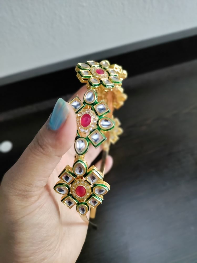 Aditi Kundan Polki Golden Hair band