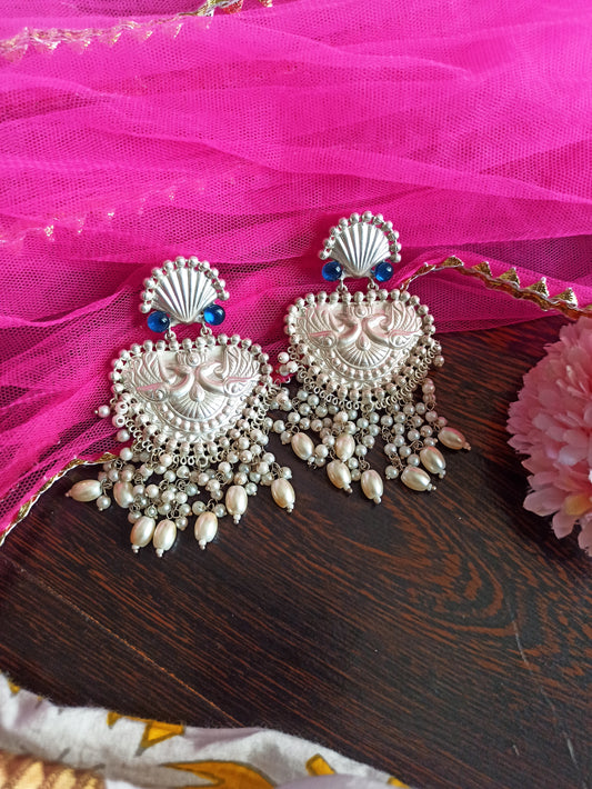 Divyani silver polish earrings