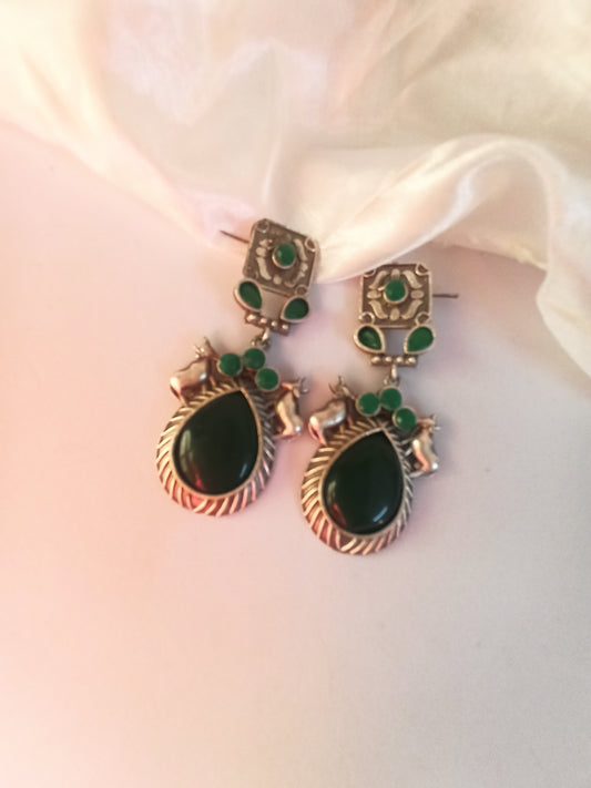 Tanisha Emerald Green dangler earrings