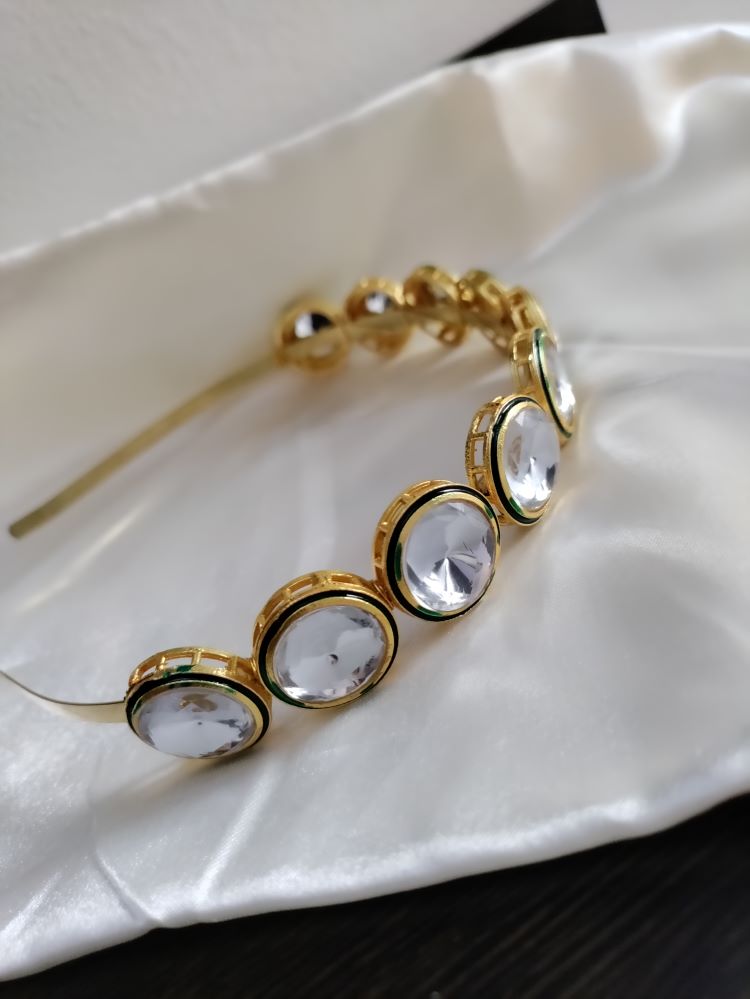 Kavya Round polki golden hairband