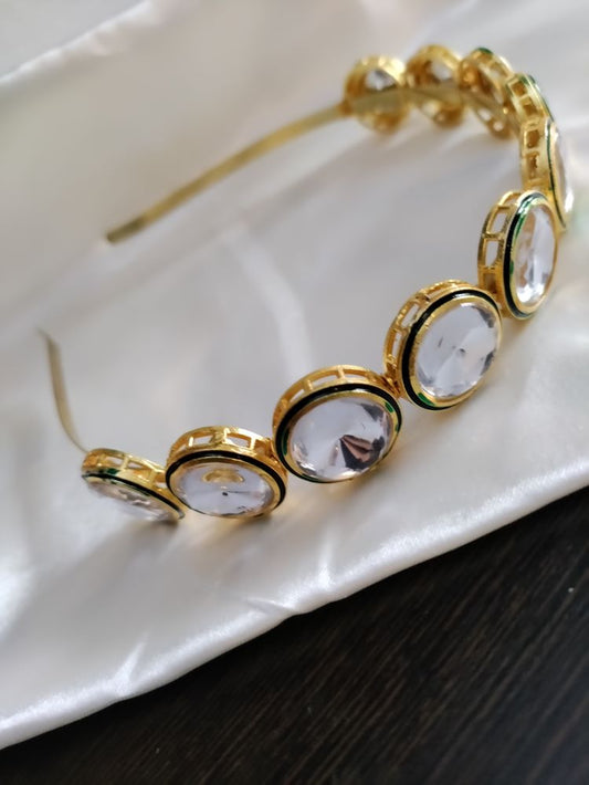 Kavya Round polki golden hairband
