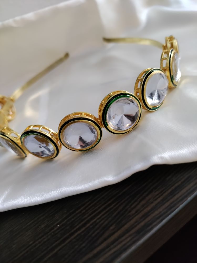 Kavya Round polki golden hairband