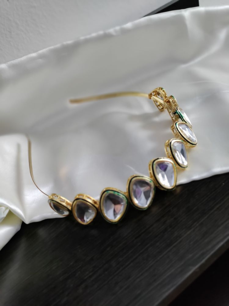 Kavya Triangular Polki golden hairbands