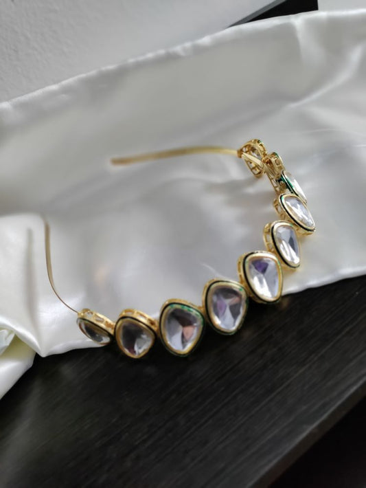 Kavya Triangular Polki golden hairbands