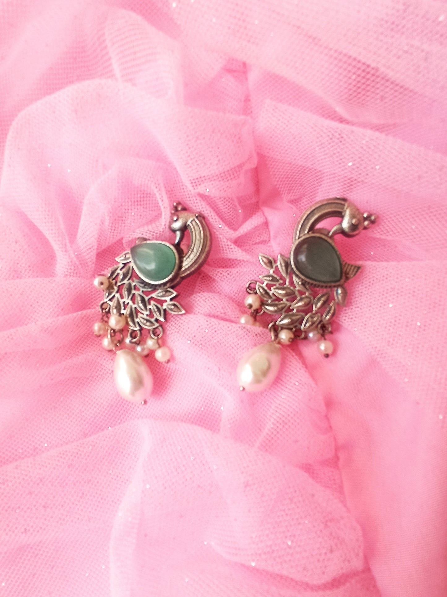 Lavanya Long Silver Lookalike Earrings