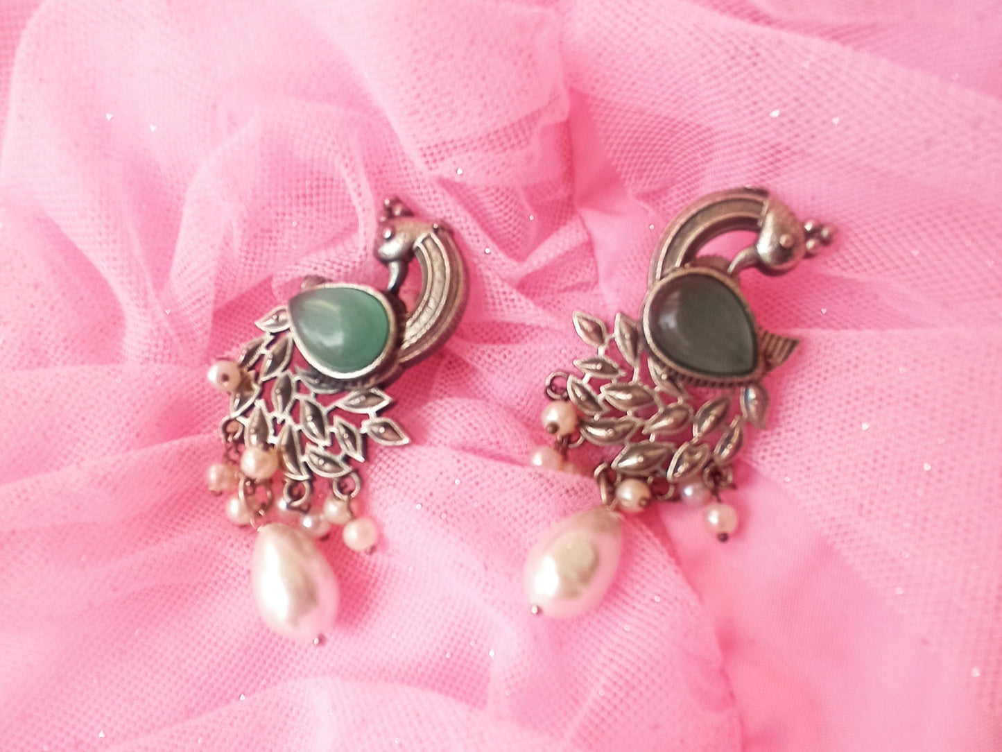 Lavanya Long Silver Lookalike Earrings
