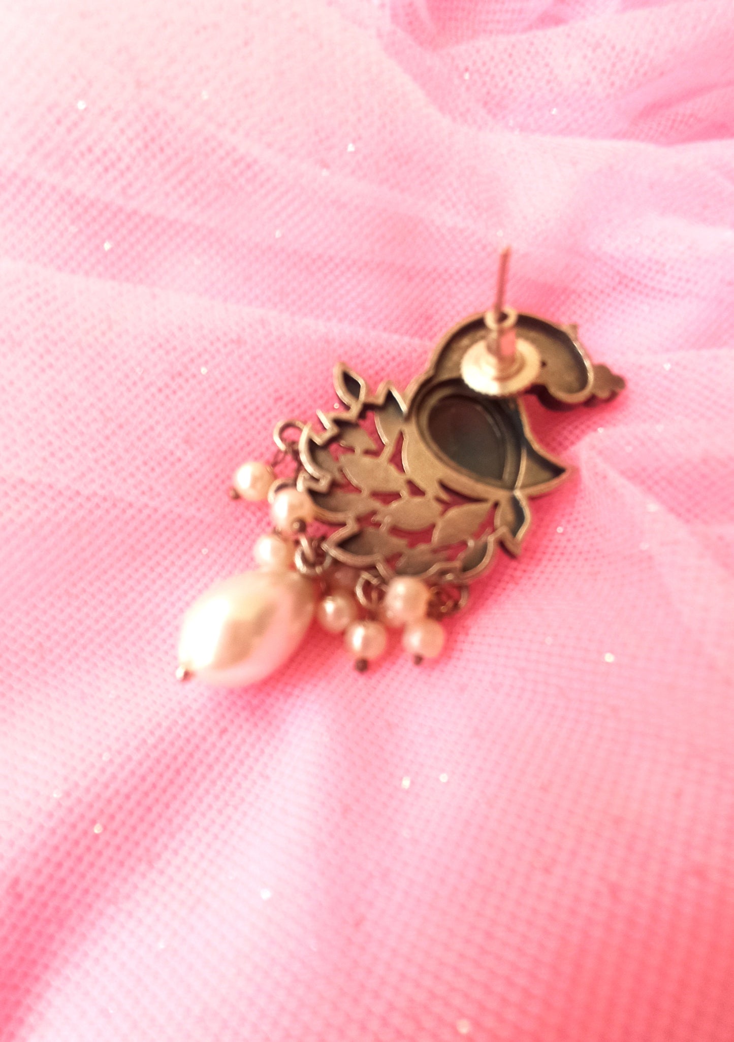 Lavanya Long Silver Lookalike Earrings