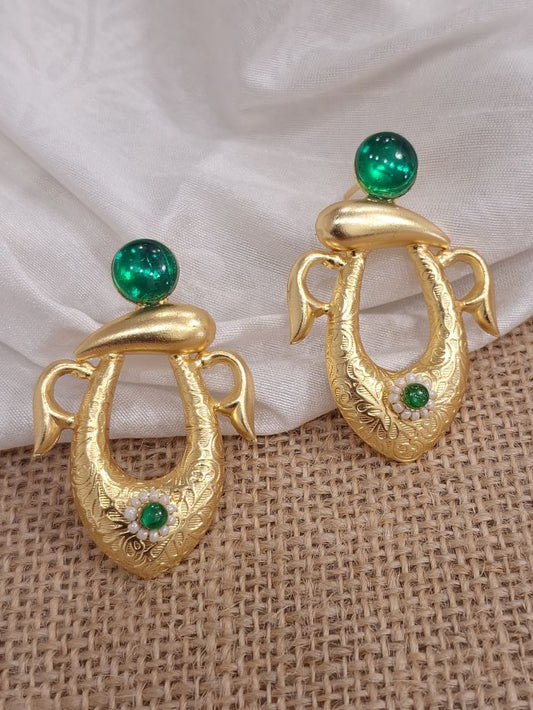 Mugdha green studs earrings
