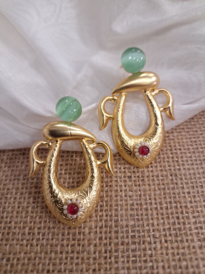 Mugdha Mint green earrings