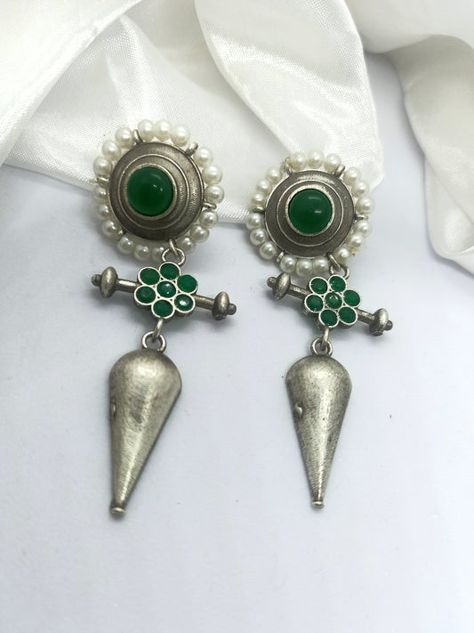 Parineeta Emerald Green Dangler earrings