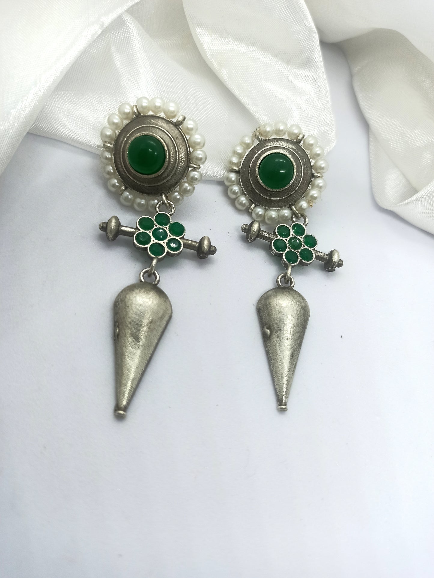 Parineeta Emerald Green Dangler earrings