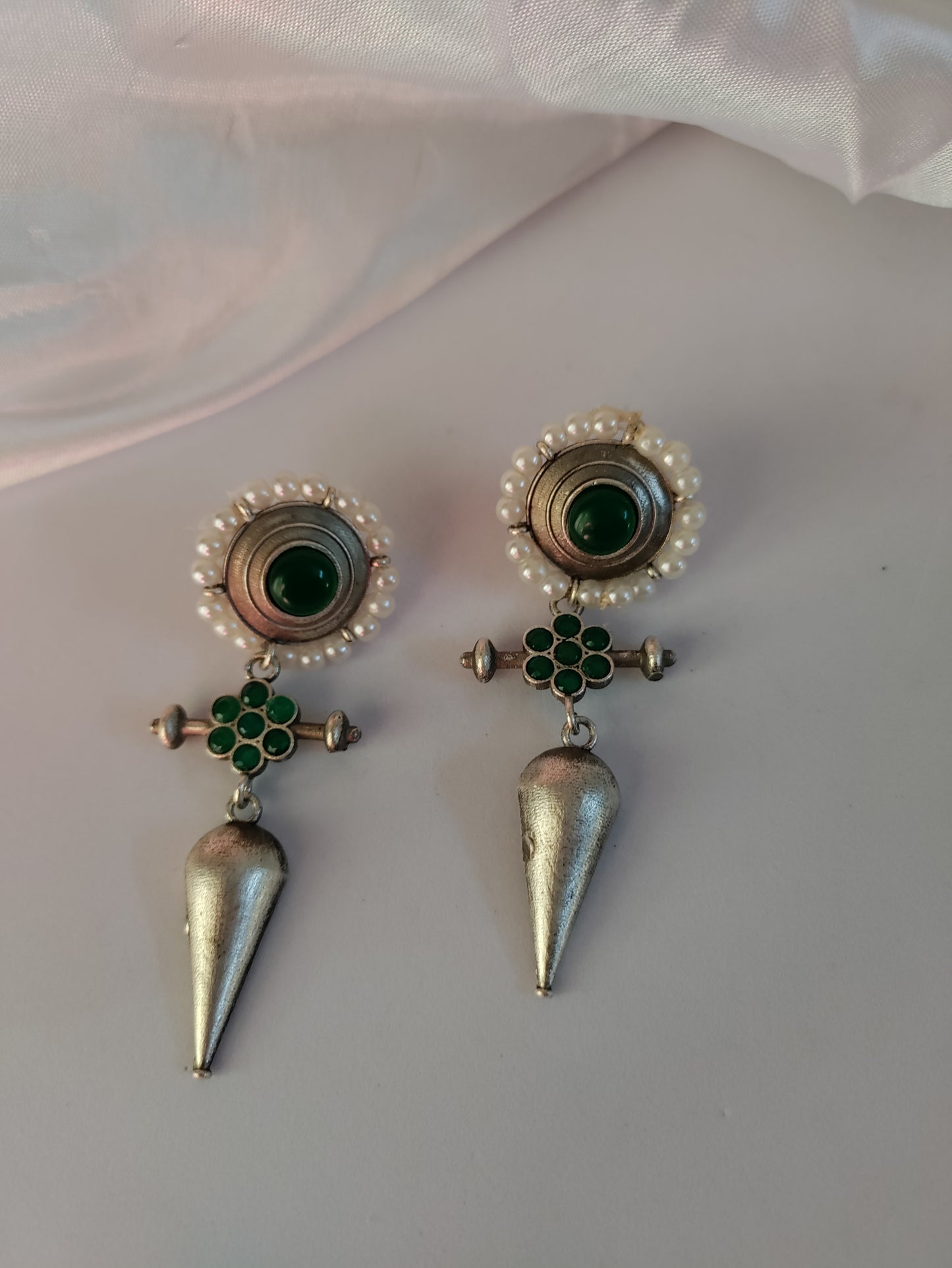 Parineeta Emerald Green Dangler earrings