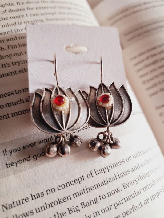 Pranjali lotus hook earrings