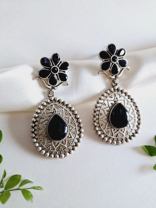 Ruhika Black dangler earrings