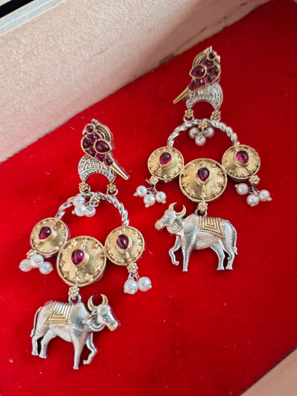 Samairaa pink nandi earrings
