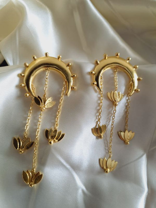 Sania golden chandbali earrings