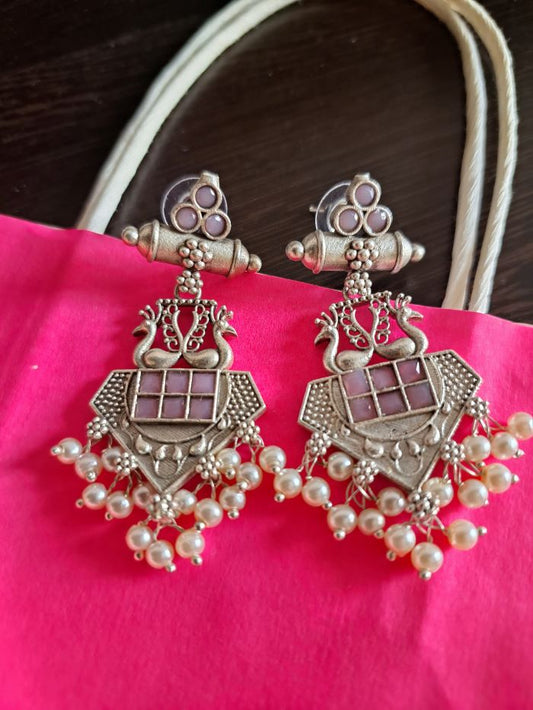 Shloka blush pink dangler earrings
