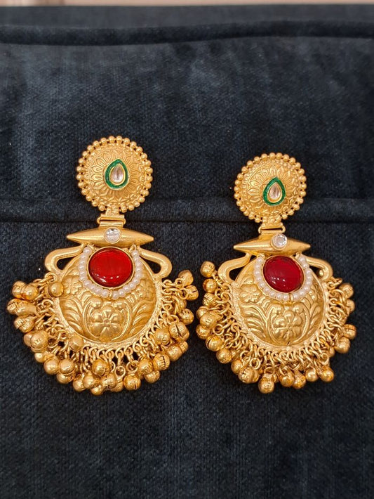 Shruti red dangler earrings