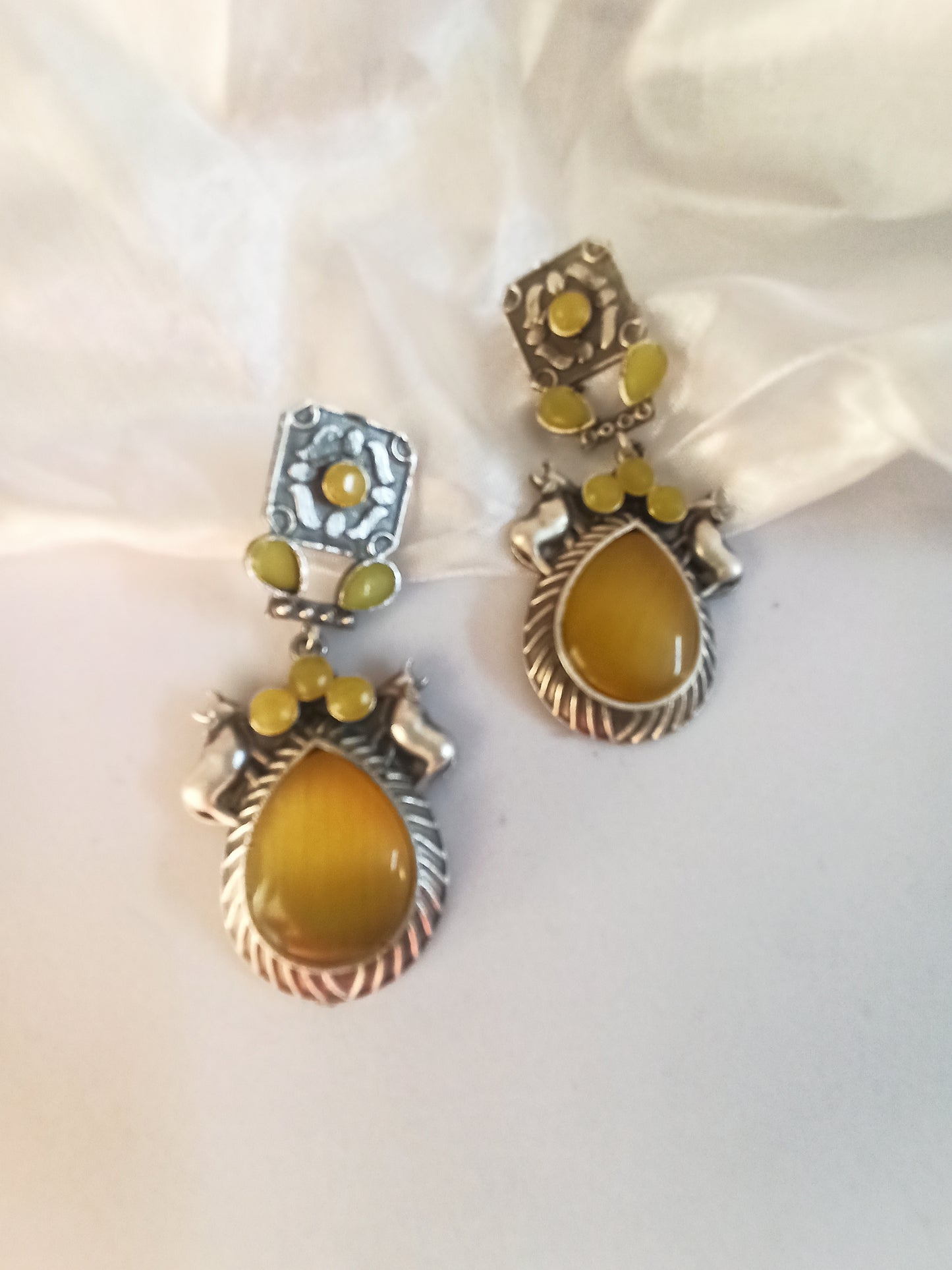Tanisha Yellow dangler earrings
