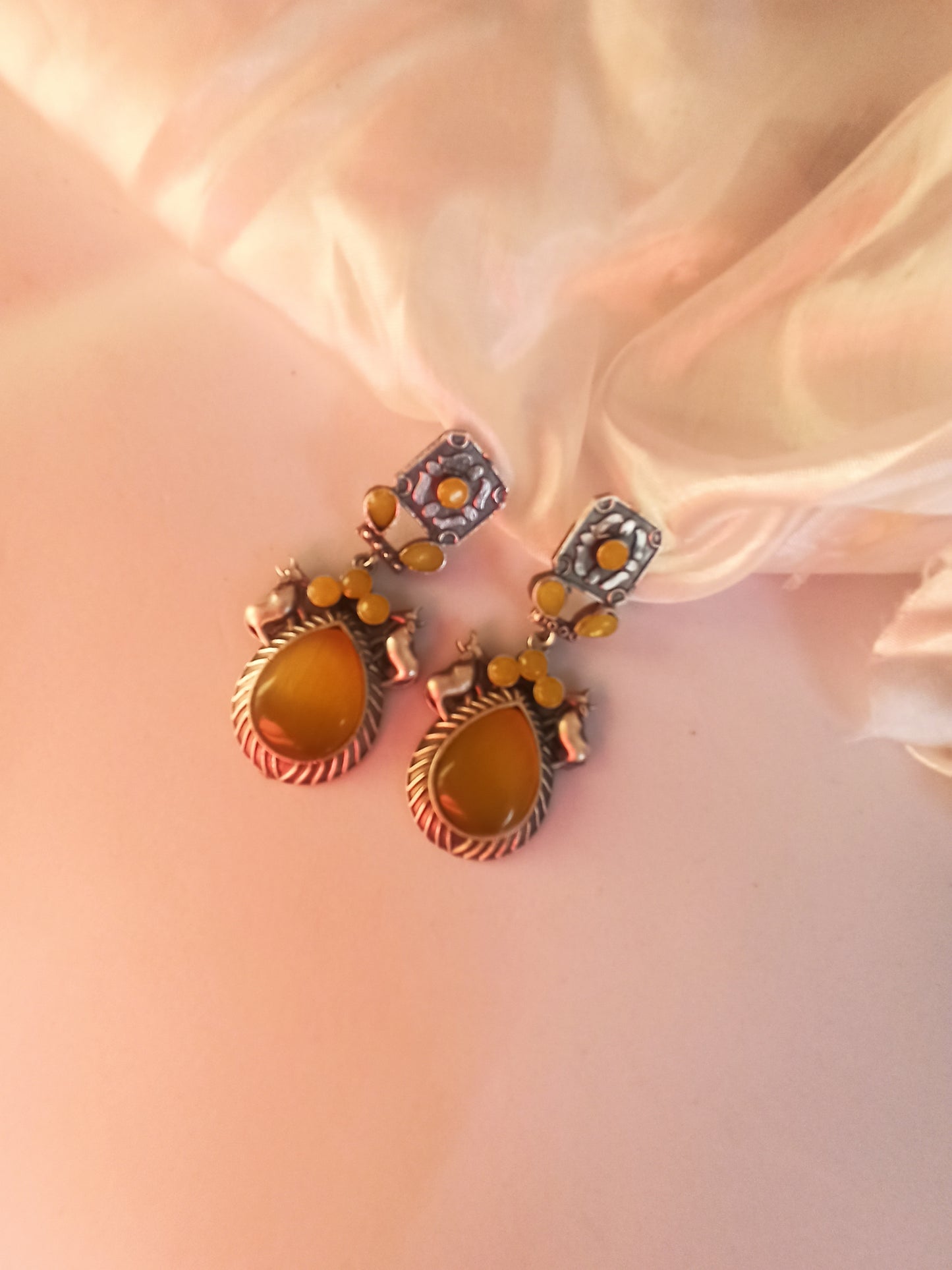 Tanisha Yellow dangler earrings