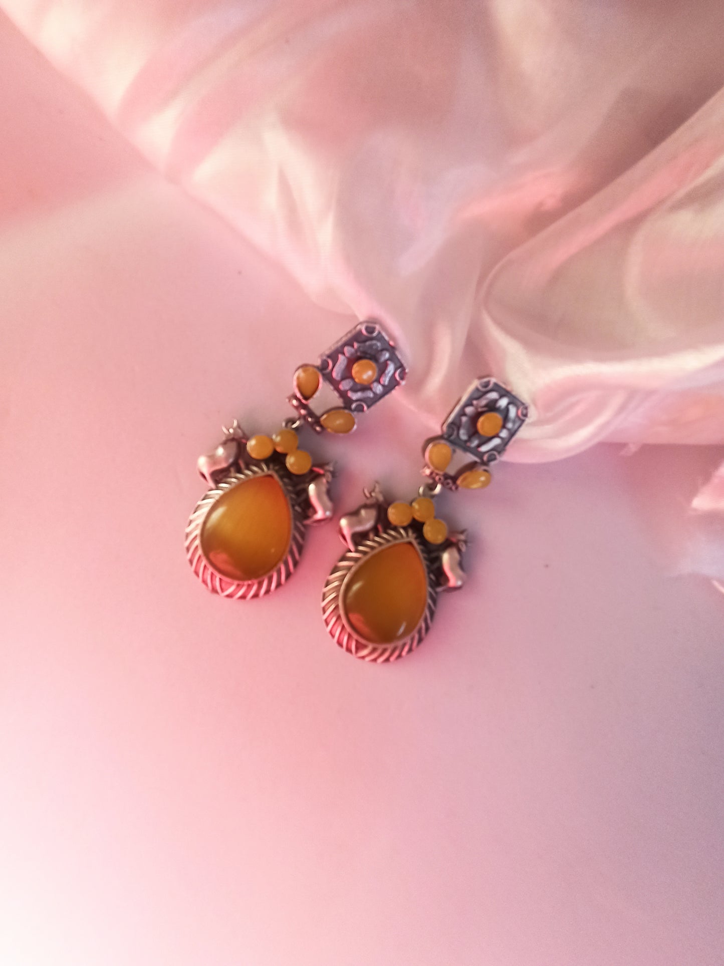 Tanisha Yellow dangler earrings