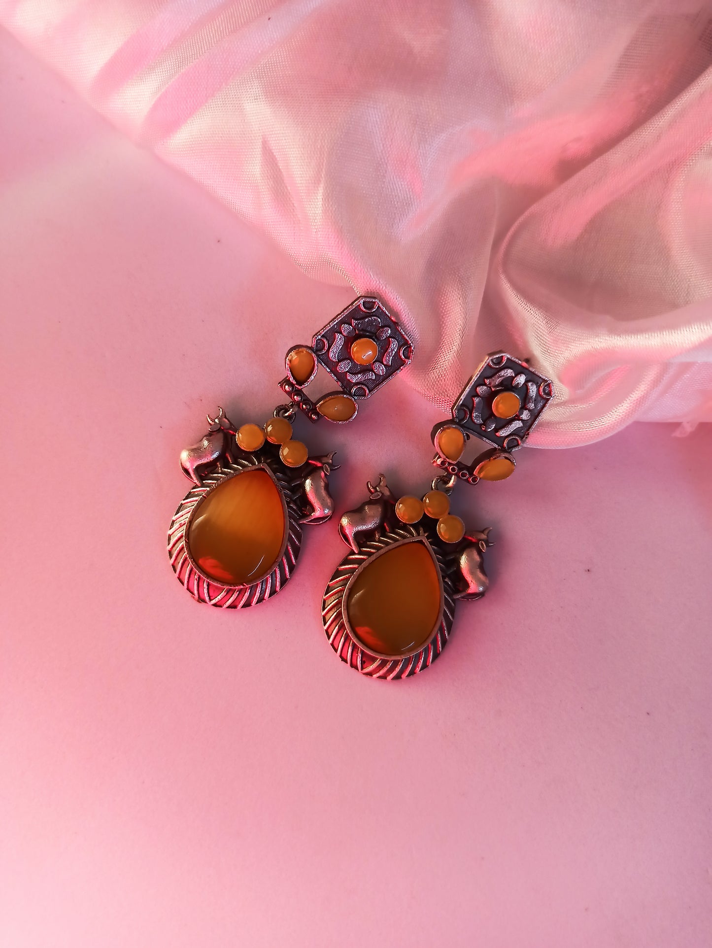Tanisha Yellow dangler earrings