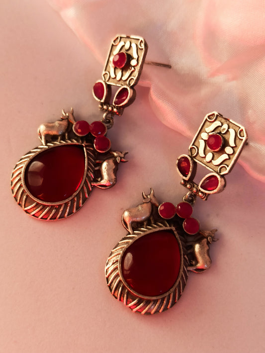 Tanisha red Dangler earrings