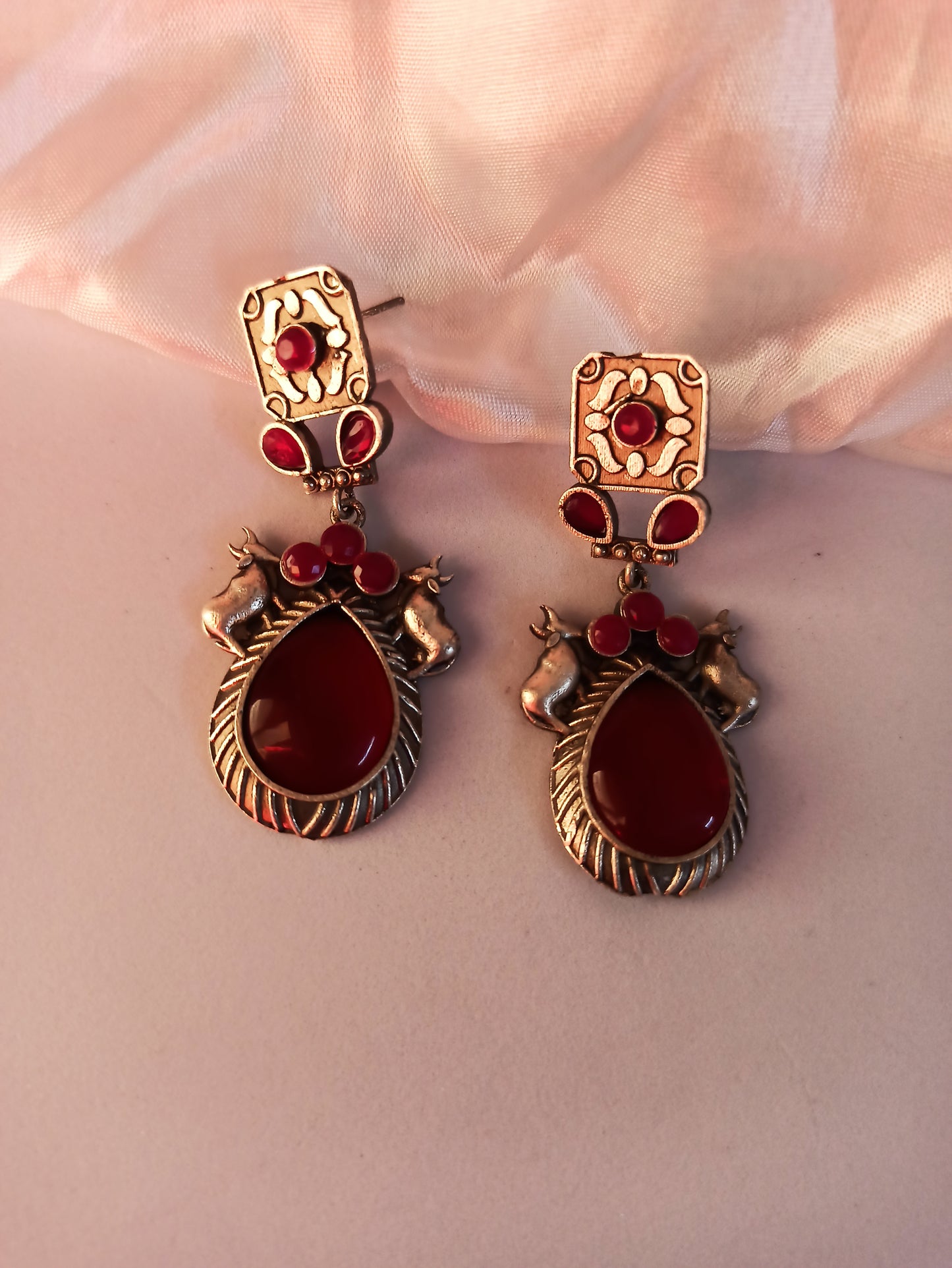 Tanisha red Dangler earrings