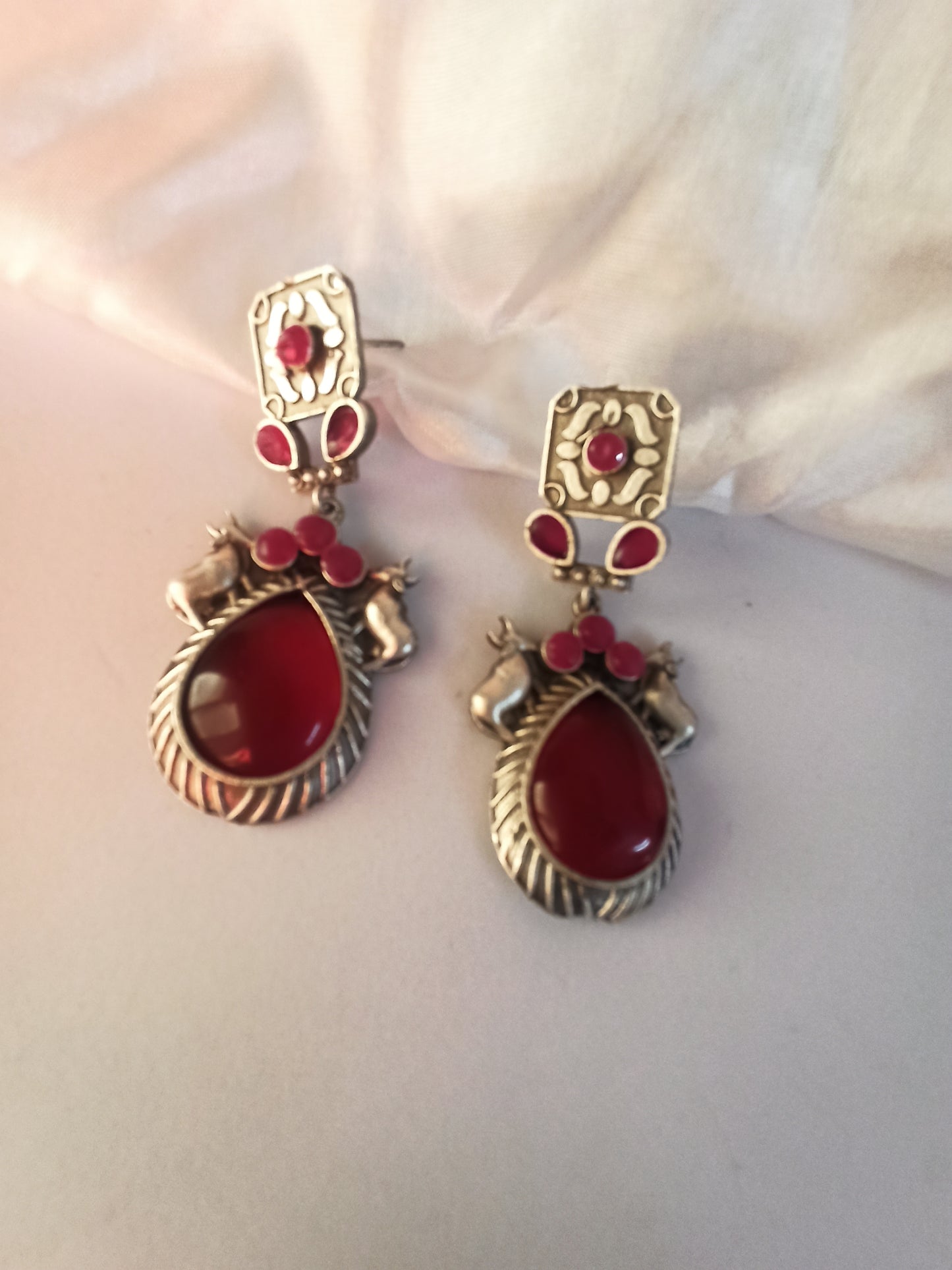 Tanisha red Dangler earrings