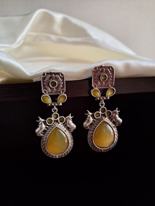 Tanisha Yellow dangler earrings