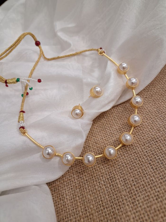 Tanya golden hasli necklace set
