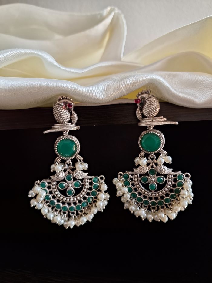 Tiyasha green dangler earrings