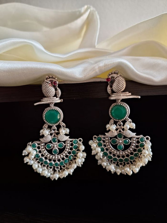 Tiyasha green dangler earrings
