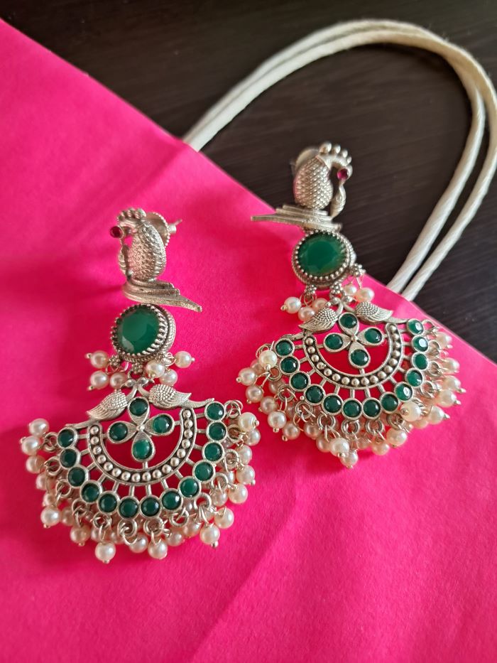 Tiyasha green dangler earrings