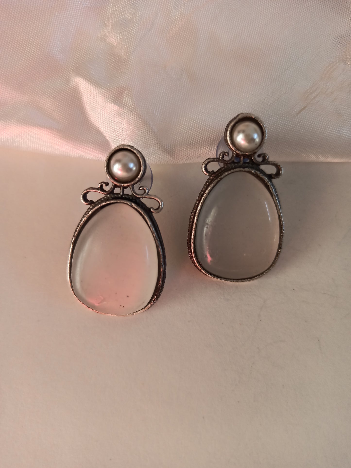 Tracy White Studs Earrings