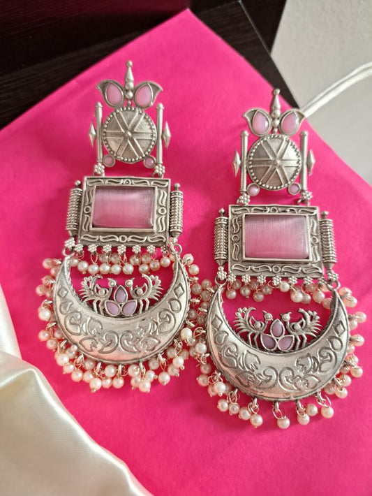 Zoya Blush pink chandbali earrings