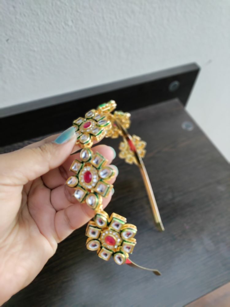 Aditi Kundan Polki Golden Hair band